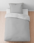 Preview: Biberna Mako-Baumwoll-Satin Bettwäsche 'Uni' 135 x 200 cm Sturmgrau